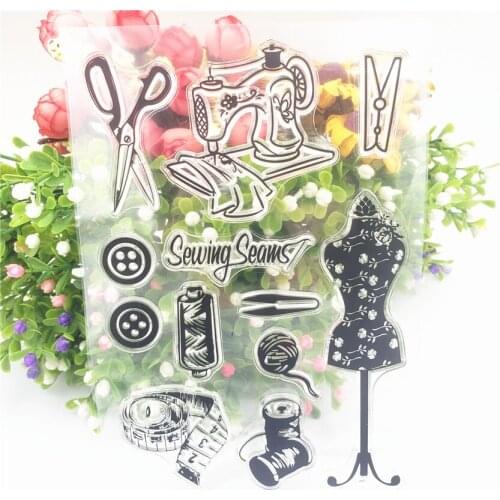 Hot selling Sewing machine alphabet transparent clear stamp / silicone seal roller stamp DIY scrapbook album / card production