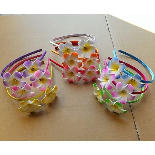 HappyKiss Hot new wedding colors The bride flowers jewelry Frangipani hair band foam flower Hawaiian vacation necessary PE