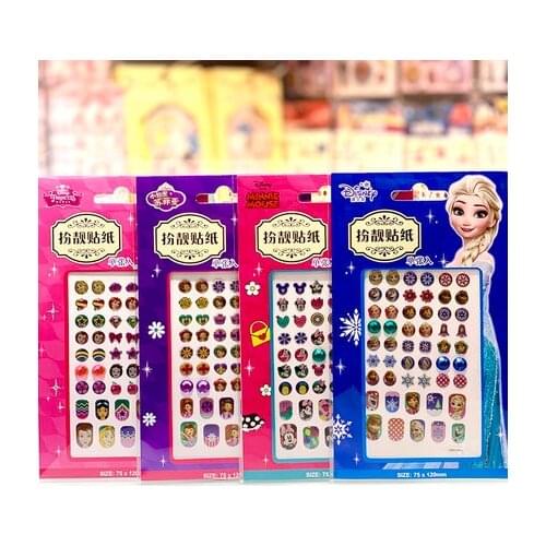 Girls frozen elsa anna princess makeup toys nail stickers set kids Ear sticker Cartoon snow White Sophia girls toys