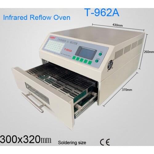 1500W Reflow Oven Infrared IC Heater Rework Preheating Station BGA SMD SMT 300*320mm Soldering Reflow Oven Machine Puhui T962A