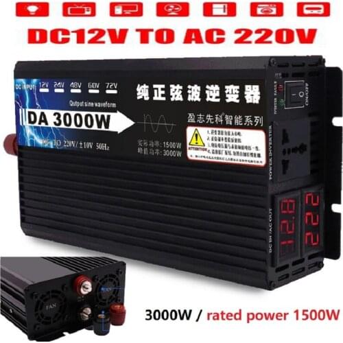 Pure sine wave inverter 3000W new DC 12V 24V 48V to 110V 220V 50HZ car solar power inverter