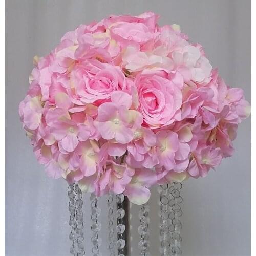 Artificial flower rose hydrangea flower row wedding Road lead table flower ball T stage street lead holiday decoration props