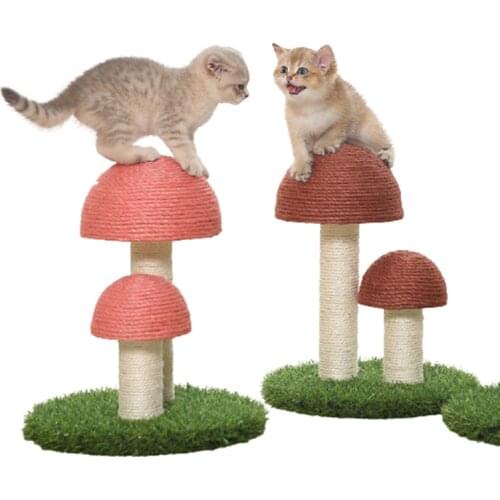Cat climbing frame mushroom Shape Cat toy grab board Cat Tree Sisal Rope Climbing Cats Kitten Grinding Claw