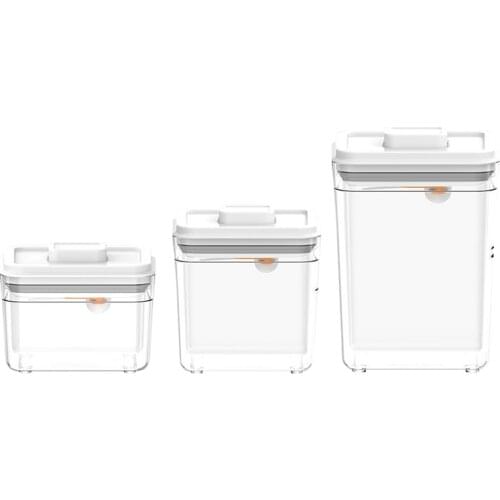 Press Button Food Sealed Boxes 1000/1700/2300ml Grain Containers Storage Tank Bin for Cereal Flour Kitchen Baking Supplies Snack