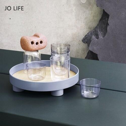 JO LIFE Nordic Kitchen Serving Tray Simple Sundries Holder Plastic Round Jewelry Storage Tray Home Decor