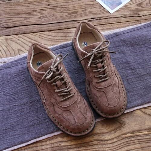 Mori Literary Retro Candy Color Lace-Up Flat Shoes Handmade Soft Bottom Student Casual Shoes College Wind Womens Single Shoes