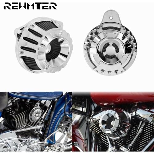 Motorcycle Chrome Air Filter Intake Air Cleaner System+Horn Speaker Cover Horns Assembly For Harley Touring Road King FLH 17-Up