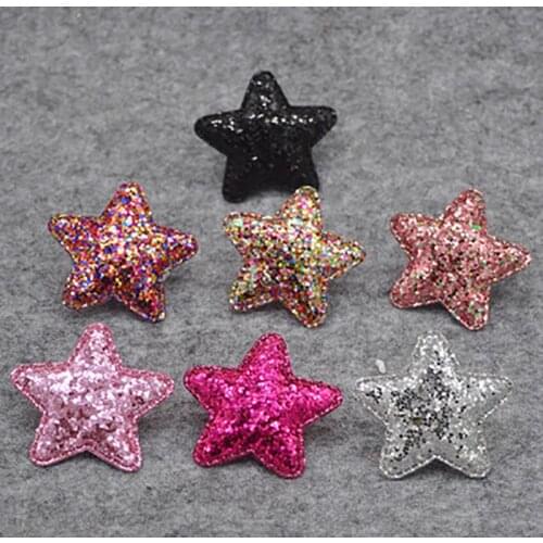 Sew on 5cm 30pcs/lot powder shiny star Padded Patches Appliques For Clothes Sewing Supplies Decoration