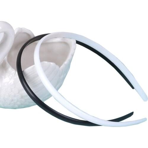 High quality ABS 10mm Black/White Plain Lady Plastic Headband No Teeth DIY Resin Headband Hair accessories Headwear