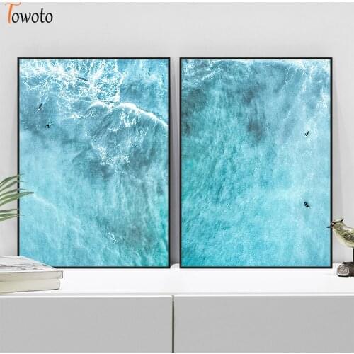 Landscape Blue Ocean Canvas Painting Wall Art Poster Print Still Life Seascape Nordic Style Decoration Picture for Living Room
