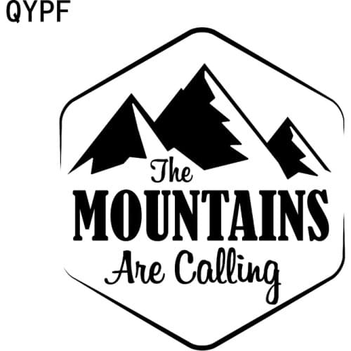 QYPF 14.3cm*15.8cm The MOUNTAINS Are Calling Exquisite Vinyl Car Sticker Vivid Window Decal C18-0349