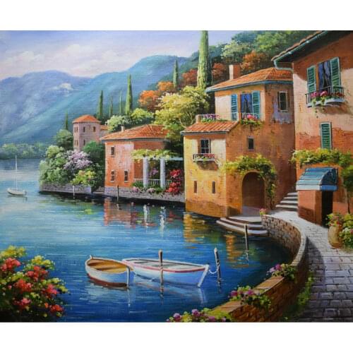 HandPainted European style Oil Painting On Canvas Mediterranean Sea Seascape Oil Canvas Painting Wall Art Picture forLiving Room