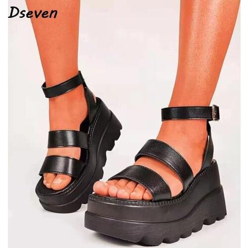 Summer New Ladies High Platform Sandals Fashion High Heels Gladiator Sandals Women 2021 Leisure Beach Wedges Shoes Women Sandals