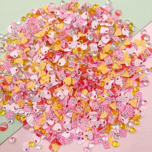 100g Mixed Cake Slices Rhinestone Polymer Hot Clay Sprinkles for Crafts DIY Tiny Cute plastic klei Accessories