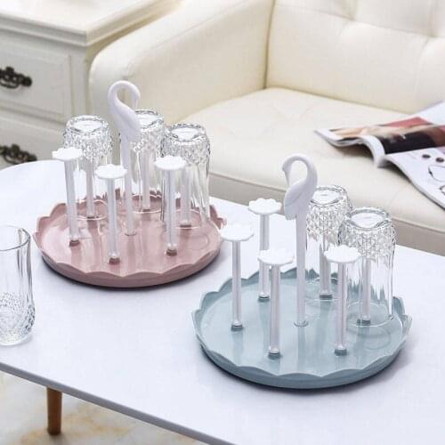 Cup Dish drainer Drain Rack Hanger Organizer StandSwan Shape Glass Bottle Cup Holder Kitchen Drying Storage Shelf