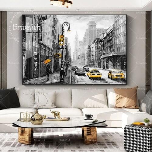 Embelish Hot Selling American New York City Landscape Modern Home Decor Wall Posters For Living Room HD Canvas Oil Paintings