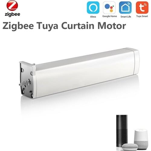 Zigbee Smart Electric Curtain Motor Auto Motorized Motor Tuya Smart Life APP Control Home Automation Support Alexa Google Home