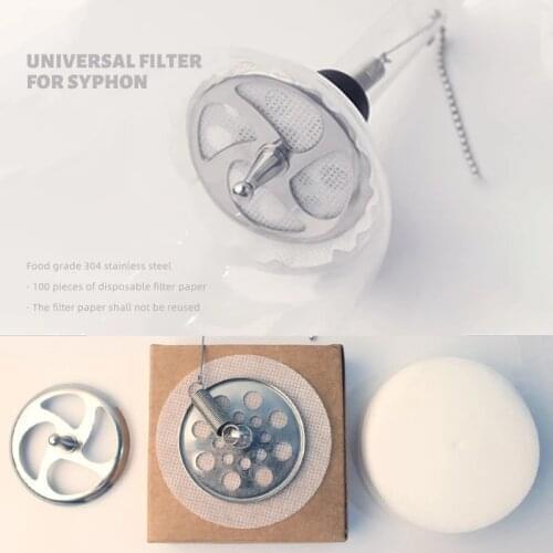 Food Grade SS304 Universal Coffee Filter Permanent Dripper Filter Universal For Hario Syphon Siphon Coffee Maker Filters Tools