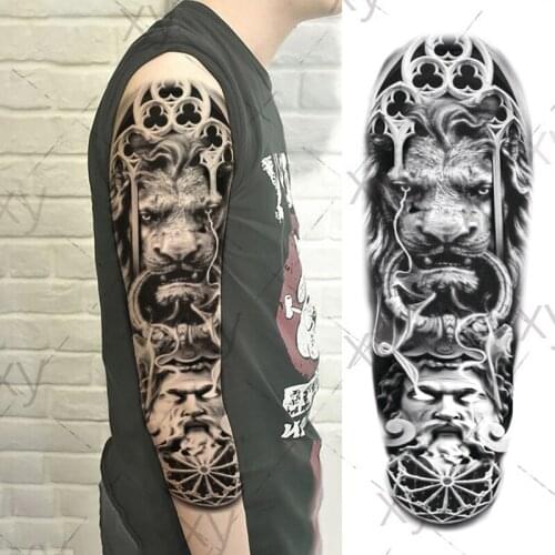 Waterproof Temporary Tattoo Sticker prajna tower full arm fake tatto body art flash tatoo sleeve large size tato for men women
