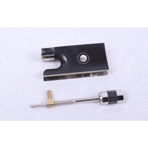 Yinfente 4/4 Violin Bow Frog Ebony Abalone Shell Inlay And Bow Screw Tip Full Size Violin Parts