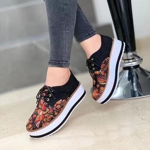 High Quality Embroidered Flowers Platform Shoes Women Flats Zapatillas Mujer Casual Ladies Shoes Feminino Plus sizedi43