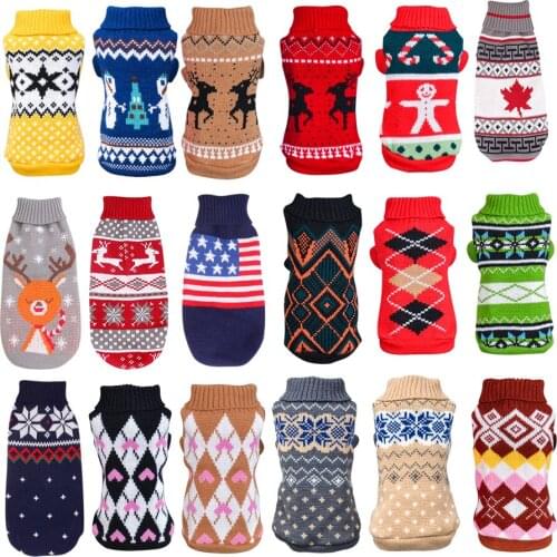 Winter Dog Coat Clothes Christmas Sweater Warm Soft Knitting Pet Dog Vest Sweater For Small Medium Dogs Chihuahua Yorkshire