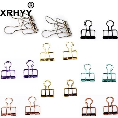 3CM 10Pack Metal Paper Binder Hollow Clips Stainless Steel Clamps For Personal Document Organizer Classifying Professional Work