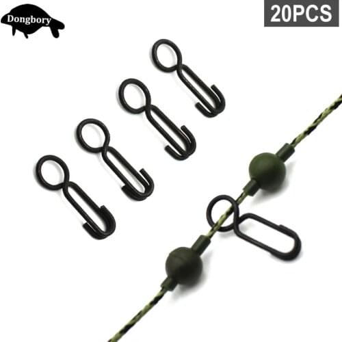 20Pcs Carp Fishing Accessories Micro Hooklink Rig Ring Clip Quick Change Rolling Swivels Snap Clips Connector for Carp Chod Rigs