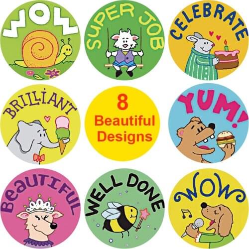 500pcs Animals Stationery Labels Teacher Reward Stickers for Kids Children Kindergarten School Encouragement Students Games Toy