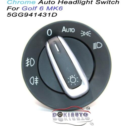 5ND941431B OEM CHROME BRUSHED AUTO HEADLIGHT FOG LIGHT SWITCH FOR VW TIGUAN GOLF MK6 VI 6 JETTA MK5 V PASSAT B6 B7 5ND 941 431 B