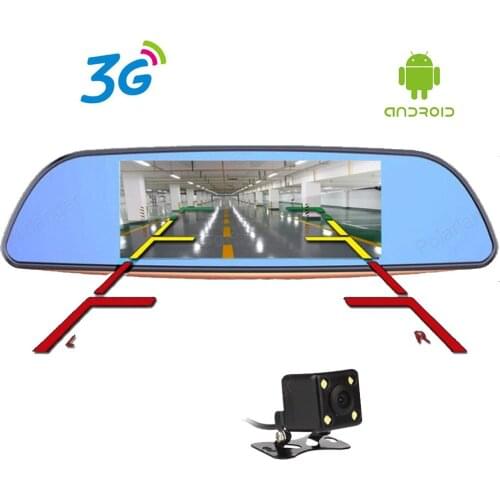 7 inch Android 5.0 Car DVR 3G Full HD 1080P Bluetooth GPS WIFI FM 16GB Dual Lens Camera Rearview mirror Video Recorder