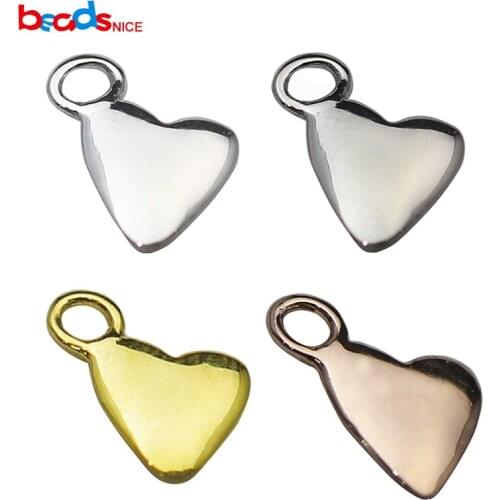 Beadsnice DIY 925 sterling silver pendant jewellery heart stamp charm ID 30482