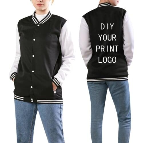 Custom Baseball Sport Jacket Coat Fashion Men Women Casual DIY Logo Sweater Jackets Baseball Uniform Customized