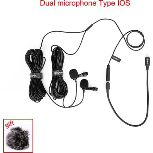 BOYA BY-M2 M2 M3 Cardioid Lavalier Lapel Clip-on Microphone with Type-C/iOS Smartphones Mic