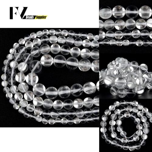Natural Transparent Austrian Crystal Beads White Round MoonStone Loose Beads For Jewelry Making Diy Bracelet Necklace 6-12mm 15