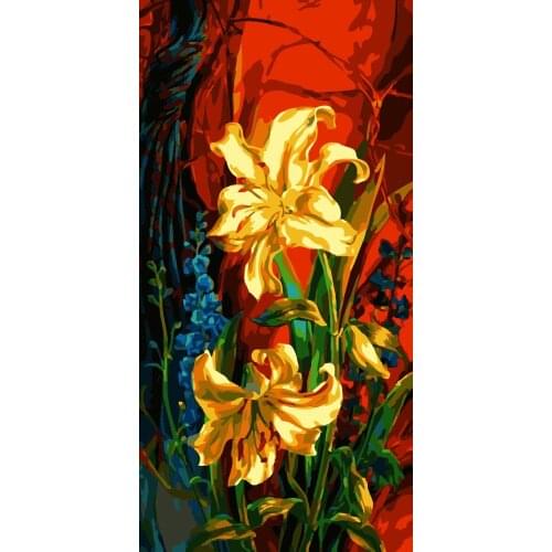 DIY Digital Painting By Numbers lily oil painting mural Kits Coloring Wall Art Picture Gift frameless