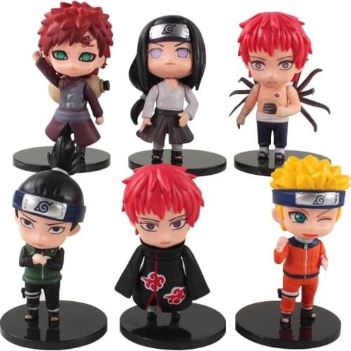 6pcs/Set 10cm Naruto Shippuden Anime Sasuke Gaara Nara Shikamaru Itachi PVC Action Figure Mini Model Toys Kids Gift Brinquedos