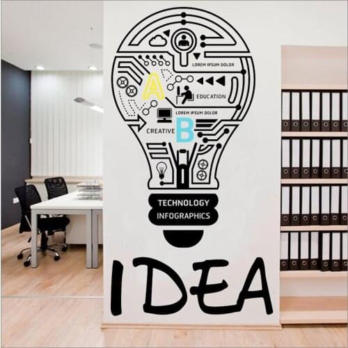 Good Idea Corporate Company Culture Wall Sticker Creative Quotes Vinyl Wall Decal Kids Study Room Decor Home Decoration B92