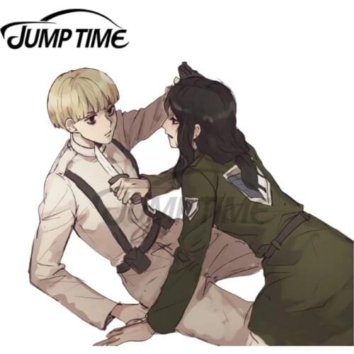 JumpTime 13 x 11.2 cm Anime Attack on Titan Yelena and Pieck Sticker Graffiti Car Sticker Waterproof Decal Occlusion Scratch