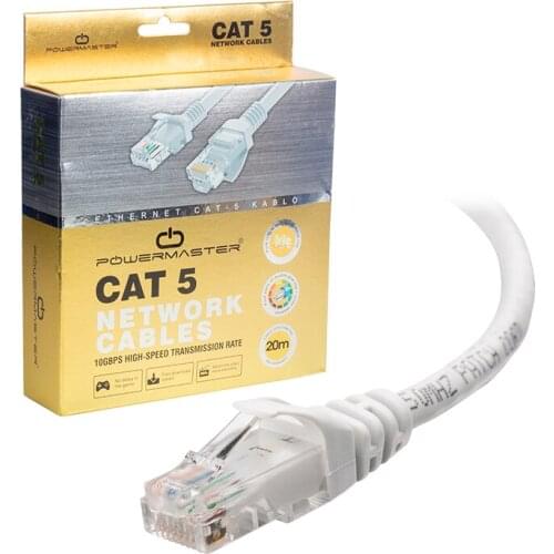 CABLE. CAT5 20 METER GRAY BOXED POWERMASTER