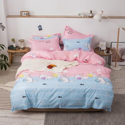 White Cartoon Cat Bedding Set, Duvet Cover Pillowcase 3pcs 220x240,Child Quilt Covers Double Queen King Size Bed Sets Bedclothes