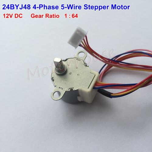 24BYJ48 Micro Gear Stepper Motor DC 12V 4 Phase 5 wire Geared box Reduction Air Conditioner Stepping Motor Gear Ratio 1:64