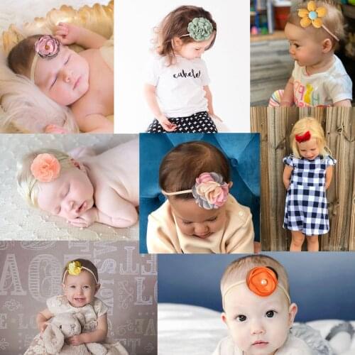 Simulation flower cute baby hair accessories full moon newborn photo dress up hair band one-year-old childrens nylon headdress