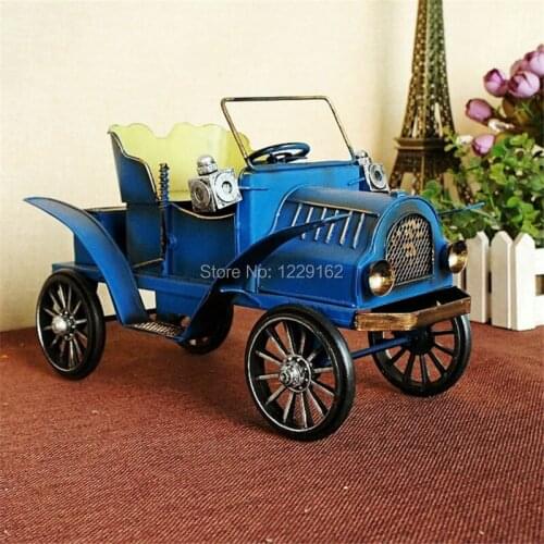 1pc Anique Retro Handmade Car Model Vintage metal craft shooting props Cute Bar/Pub/Cafe/Shop decoration gift Creative ornaments
