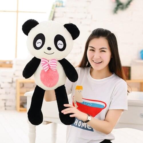 New 60cm plush cute Panda With a tie Favorite Pillow soft Baby soothing doll good quality christmas festival gift for friend