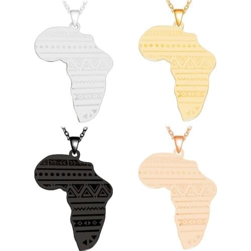 New Arrival Stainless Steel Necklace for Women/Men Pendant Africa map pendant Wholesale Hiphop Statement Fashion Jewelry