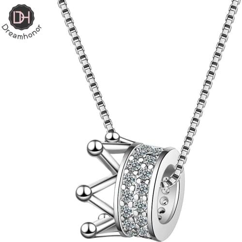 Dreamhonor Female Korean Fresh Crown Necklace Fashion Ins Queen Style Short Clavicle Chain Necklaces Jewelry