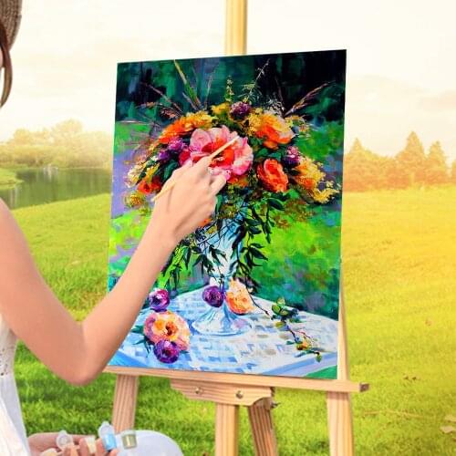 Landscape Flowers DIY Painting By Numbers Set Acrylic Paints 50*70 Canvas Painting Home Decoration Crafts For Wholesale