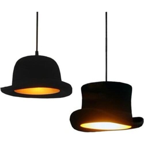 Handmade Wool Felt Hat Pendant Light Aluminum Suspension Lamp Cap Hanging Lighting Hotel Couture Cloth Shop