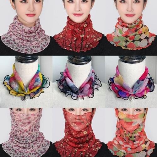 Pearl Pendant Scarf Wood Ears Gold Thread Lace Variety Lady Neck Hair Chiffon Scarves Fashion Jewelry Accessory Valentine Gift